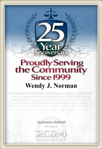 25 years of Jacksonville family law service award